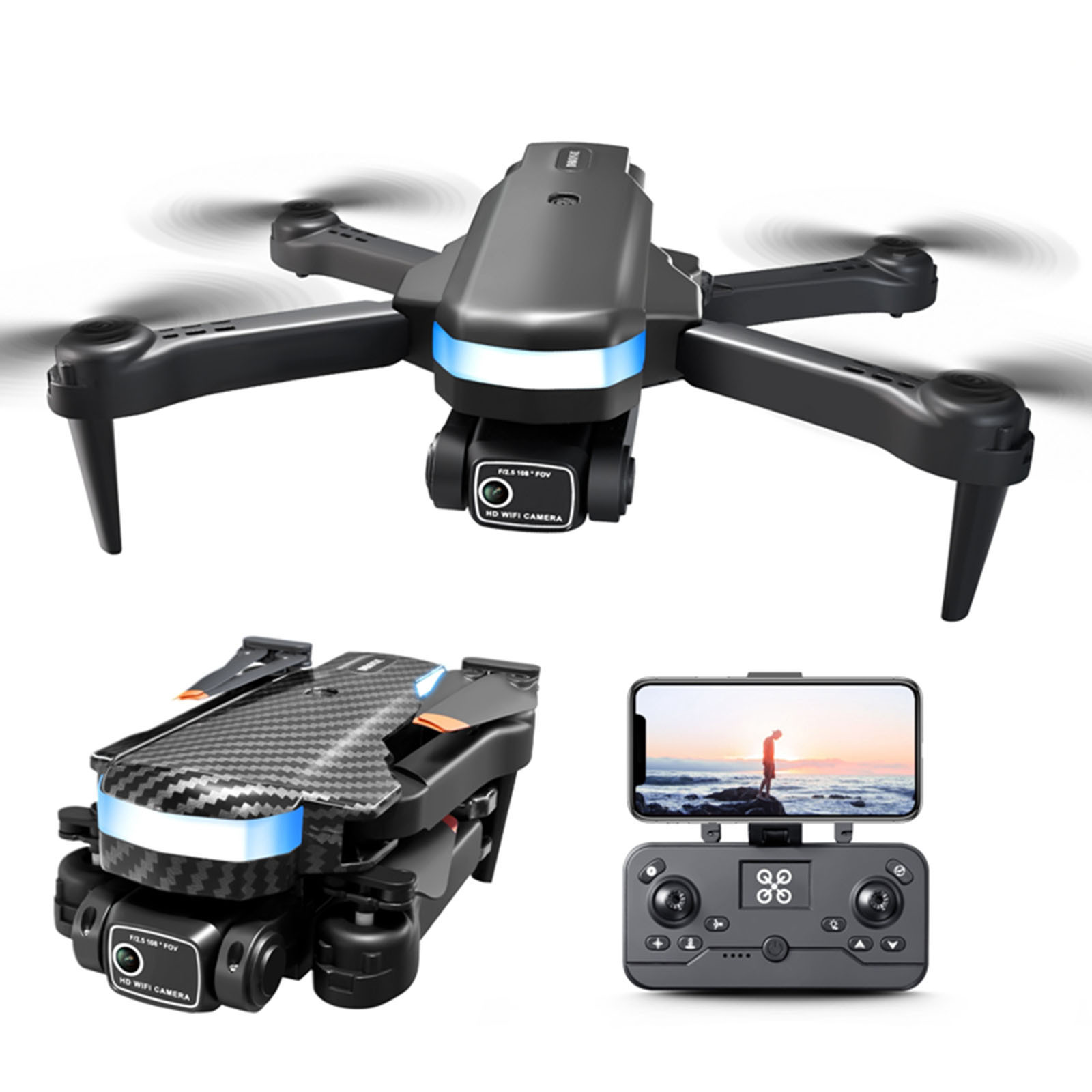 kttectoa Drones Gifts Foldable Drone with 1080P WiFi Camera for Adults ...
