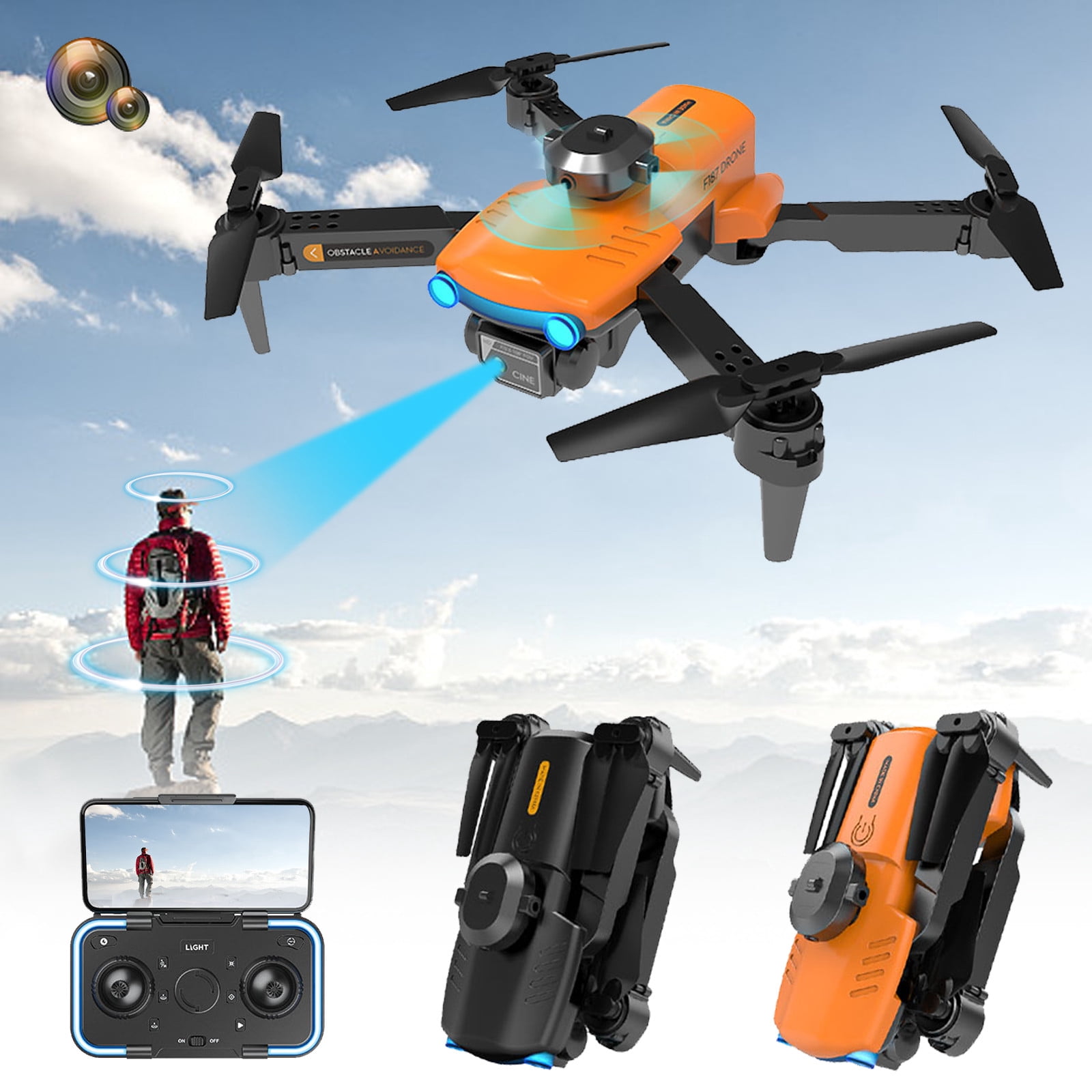 kttectoa Drones Gifts Foldable FPV Drone with 1080P WiFi Camera for ...