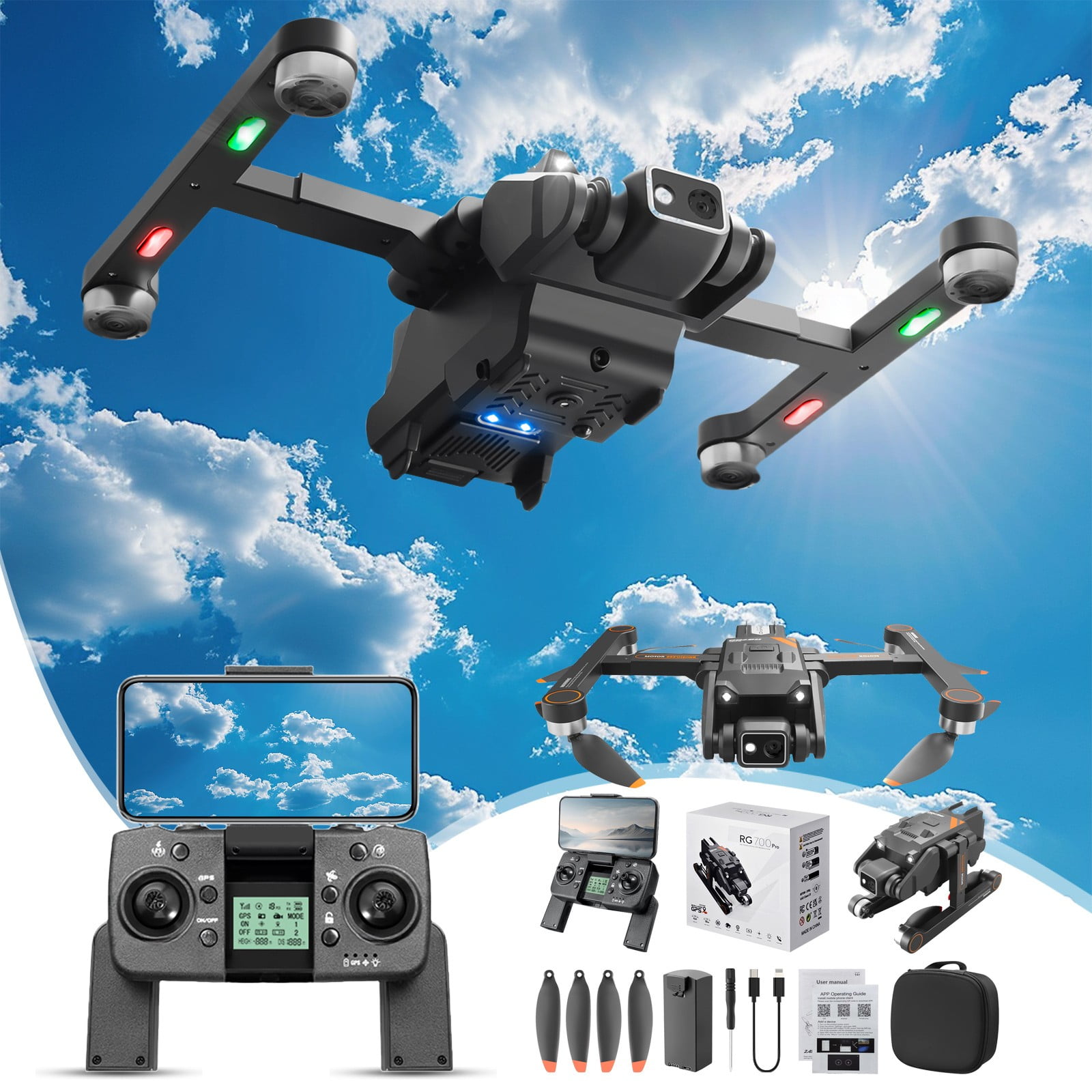 kttectoa Drones Gifts GPS Drone with 4K Camera 5G for Adults Quadcopter ...