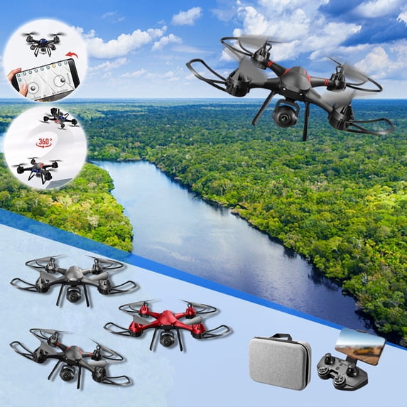 kttectoa Drones Gifts RC Drone with 4K Camera WiFi FPV Onekey Return Control Trajectory Flight Gesture Photography Drone (下单备注:英文版) Christmas