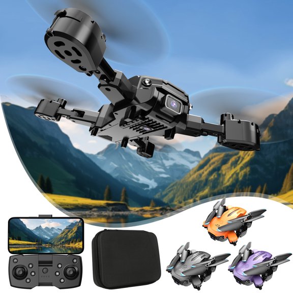 kttectoa Drones Gifts WiFi FPV Drone with 1080P HD Camera Altitude Hold Mode Foldable RC Drone Quadcopter Fly Route Fly Altitude Hold Headless Mode Christmas