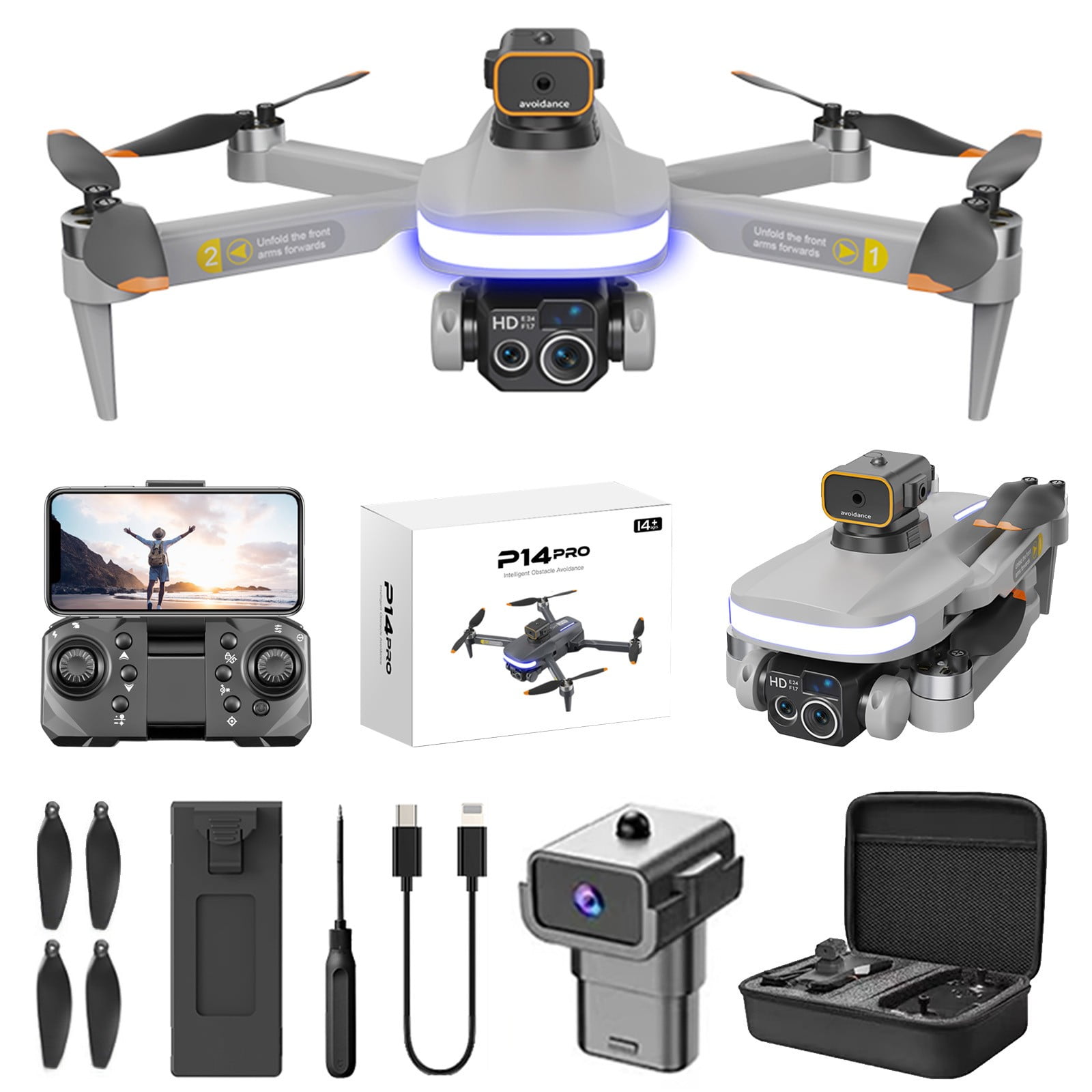 kttectoa Drones Gifts WiFi FPV Drone with 4K HD ESC Camera Altitude ...