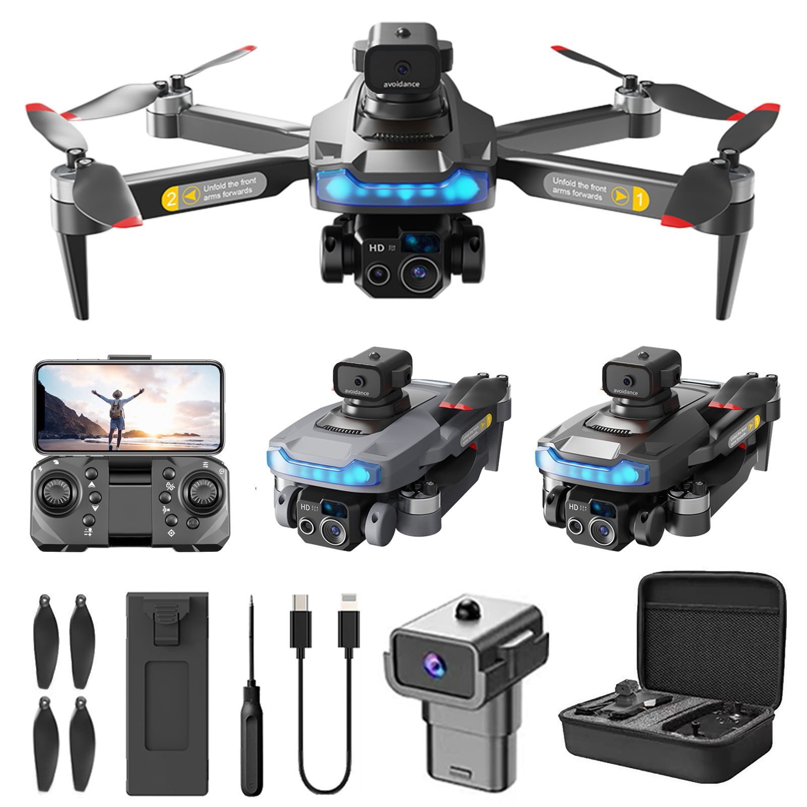 kttectoa Drones Gifts WiFi FPV Drone with 4K Camera Altitude Hold ...