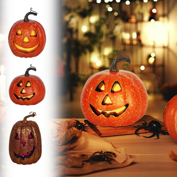 kttectoa Halloween Decor Handmade Pumpkin Lantern Halloween Decor With Details Halloween Decoration Resin Pumpkin For Thanksgiving Fall Decoration Halloween