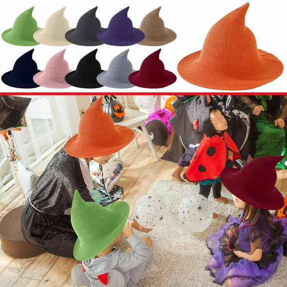 kttectoa Hot Selling Wizard Summer Halloween Witch Hat Tip Foldable Hat Home Decor