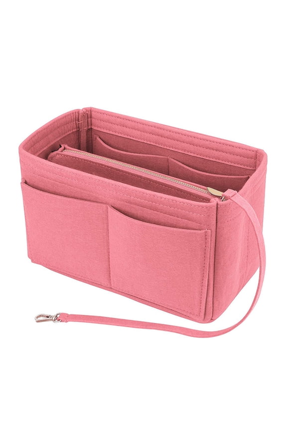 Insert Bag Zipper Multi-Pocket Handbag Purse Organizer Makeup Travel Tote 26x15x15cm Lightweight Sturdy Cosmetic Storage Christmas Gifts Home