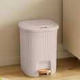 thumbnail image 1 of kttectoa Kitchen Trash Can Household Living Room Bedroom Foot Pedal with Lid Large Capacity Bathroom Beige Gray Plastic Odor Sealing 10.63x7.68in Christmas Gifts Home, 1 of 6