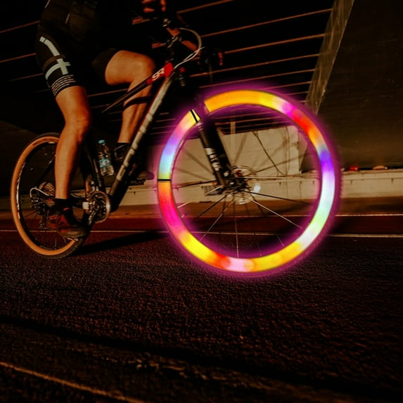 kttectoa LED Bike Spoke Light S Type Tire Lamp 6 Color Night Ride Outdoor Cycling Battery Powered Multiple Modes Easy Install 4.92x1.38in Christmas Gifts Home