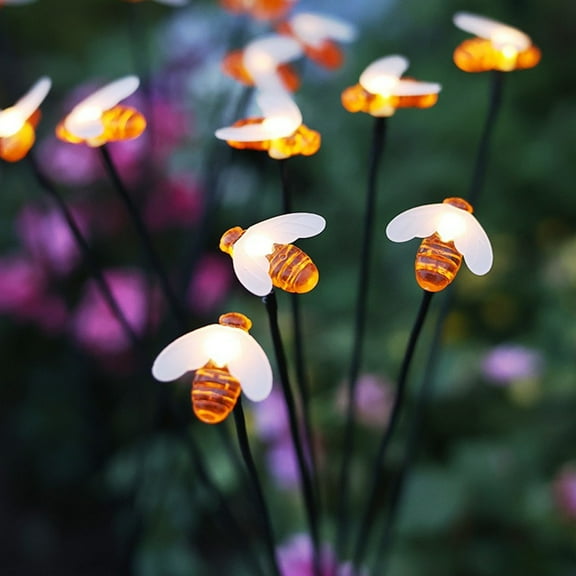 kttectoa Outdoor Fireflies Solar Lights Patio Garden Ambience Decoration Energy Saving Waterproof String Lights 25.98in Yellow Christmas Gifts Home