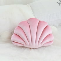 kttectoa Seashell Decorative Pillow Velvet Soft Shaped Beach Pillow Polyester White Blue Pink 13.38x9.84in Cute Plush for Couch Bed Sofa Kids Room Machine Washable Christmas Gifts Home