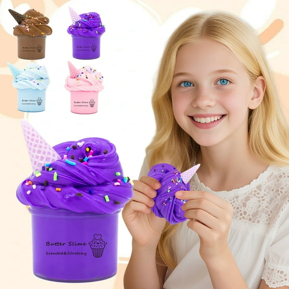 kttectoa Toddler Toys 70ml Furry Cloud Butters Slimes Clay Toy Non-Settling DIY Noodles Stretchy for Creative Crafts Sensory Play 1.96x1.65x1.65in 50g Kids Girls Boys Gift