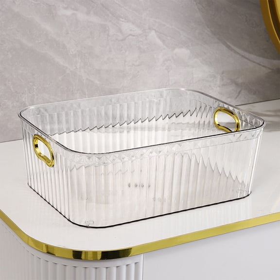 kttectoa Transparent Storage Basket for Snacks Cosmetics Multi Purpose Acrylic Plastic Organizer Modular Home Office Kitchen Bathroom 9.06x6.30in Christmas Gifts Home