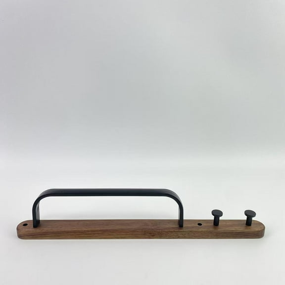 kuanfliu Towel rails,Rustic Burnt Wood Bathroom Towel Bar with Metal Rod, Wall Mounted Bath Towel Rack