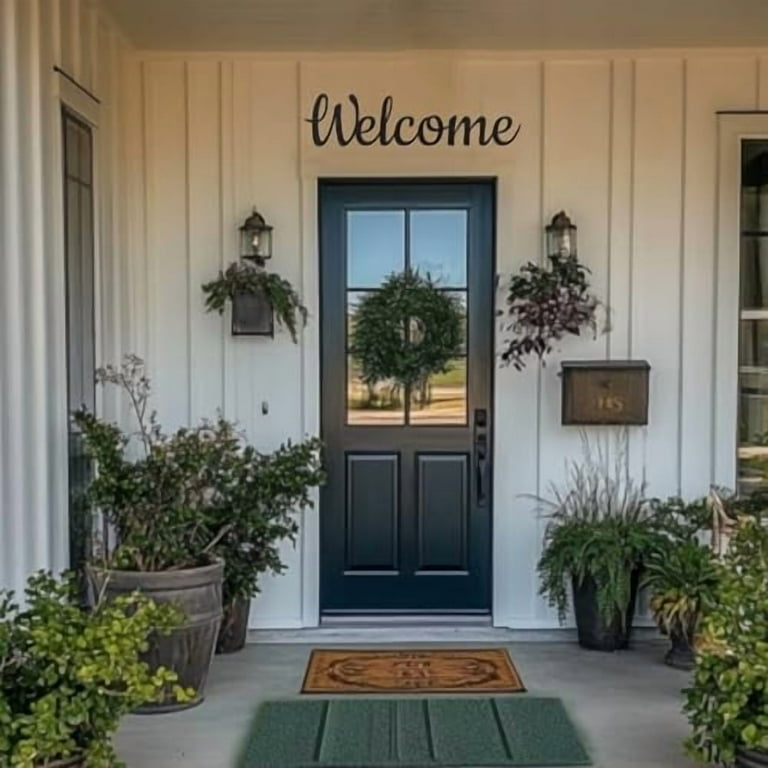 kuestboy Welcome Metal Wall Art Decor, Welcome Sign Metal Wall