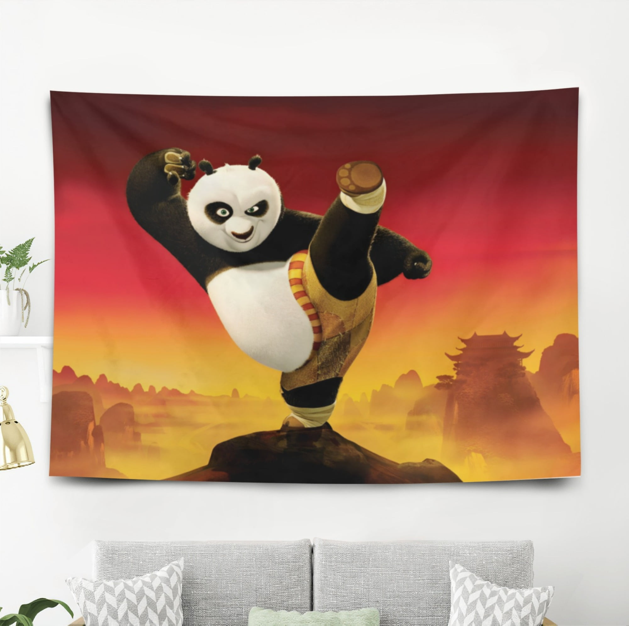 kung fu panda Gift Wall Hanging Backdrop for Room Bedroom Girls Fans Background Banner Party Birthday Supplies Decor