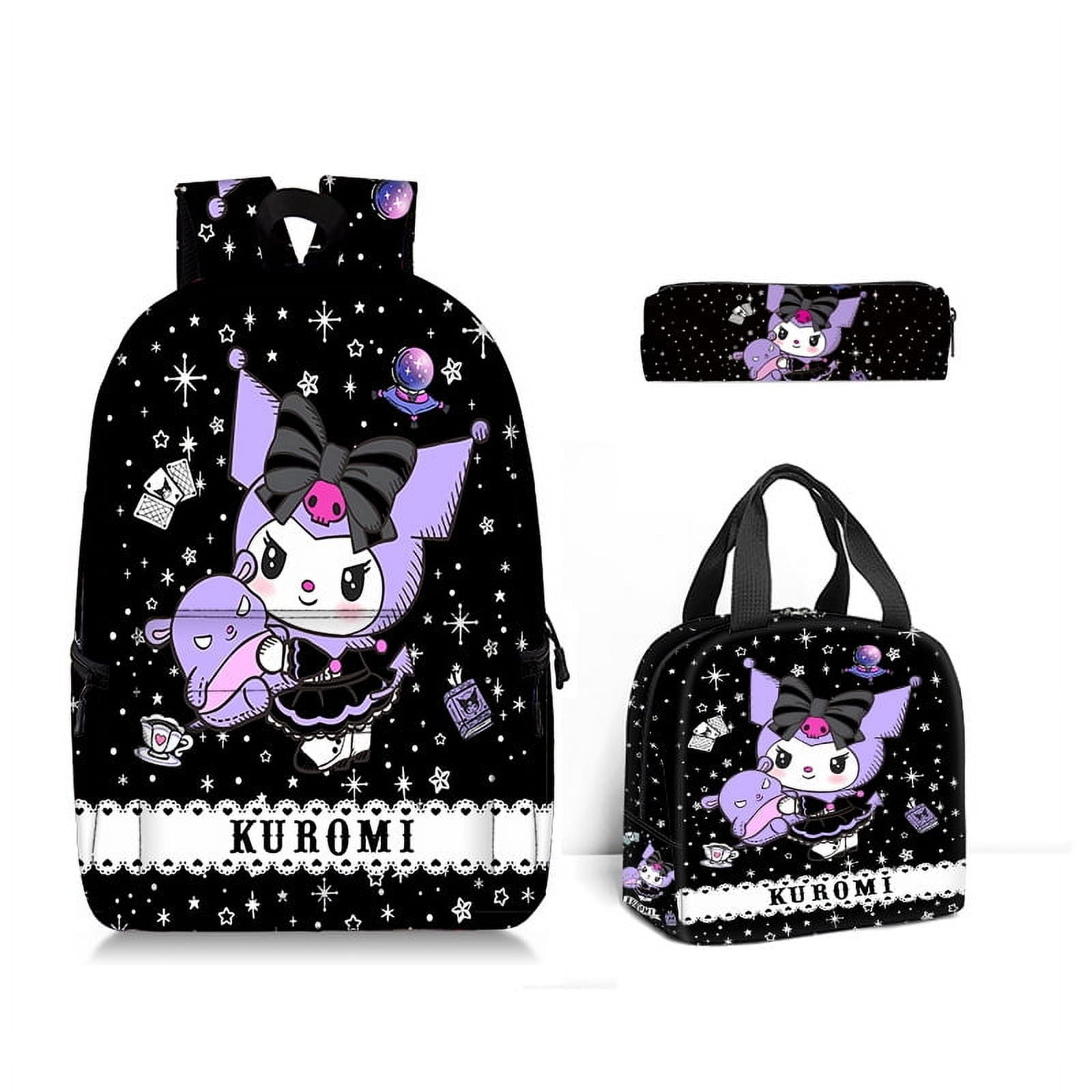 Sunborls Kawaii Backpack Set - Cute Butterfly Plaid Backpack With Lunch Bag & Pencil Case For Teen Girls, Powder Color