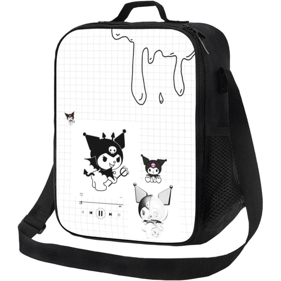 kuromi Lunch Box Kawaii Ku Romi Large Capacity Lunch Bag For Women Portable Tote Lunch Bag Cute Cartoon Bunny 3d Printed Insulated Bento Lunchbox