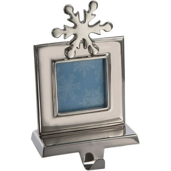 kurt adler 8-inch photo frame stocking holder, shiny silver