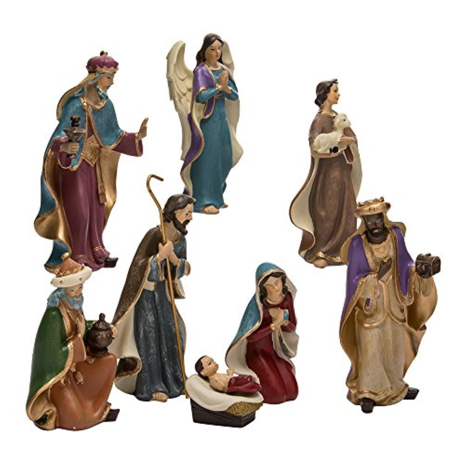 Kurt Adler 6.25" Multicolor Resin Nativity Figurine Set