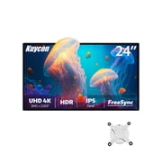 kuycon P24U 4K UHD Monitor 24 inch 60Hz IPS Aluminum Alloy Anti-Blue Light Type-C Compatible with Mac Home Office Student Design