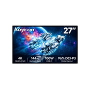 Kuycon P27D 27" 4K UHD 144Hz Glossy Monitor, IPS 10-Bit Color 99% sRGB Display for Gaming & Office, Eye Care Computer Monitor with Stand