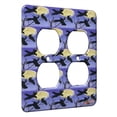 thumbnail image 1 of kuzmark 2 gang ac outlet wall plate - ravens at twilight wildlife modern art by denise every, 1 of 1