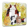 thumbnail image 1 of kuzmark single gang toggle switch wall plate - maine coon kitty family mama and kittens with sunflowers cat art by denise every, 1 of 1