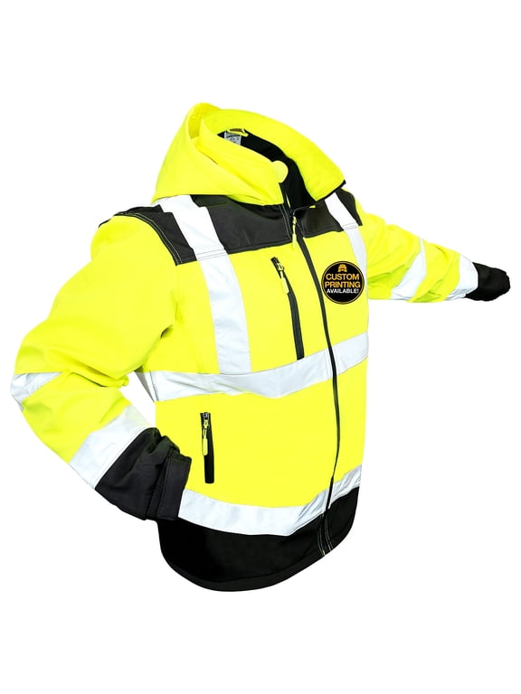 kwiksafety agent reflective hi visibility soft shell ansi class 3 safety jacket