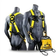 kwiksafety (charlotte, nc) thunder safety harness | ansi osha full body personal fall protection 1 dorsal ring 2 side d-rings & pass through buckle straps construction industrial tower roofing tool