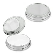 kwmobile 3 Compartment Pill Box - Set of 2x Stainless Steel Travel Box Organizer For Tablets and Prescriptions - Silver