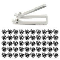 kwmobile 50 Pack M6 Cage Nuts, Bolts and Washers Kit - Cage Nuts Set With Tool for Installation Extraction - For Patch Panel Rack Mount - Silver