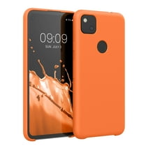 kwmobile Case Compatible with Google Pixel 4a Case - TPU Silicone Phone Cover with Soft Finish - Fruity Orange