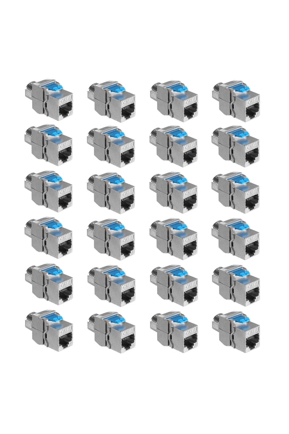 Keystone Module Jacks - 24 Piece CAT-8 Shielded Keystone Jack RJ45 Cat 8 Ethernet Module 40 Gbit with Shielded Metal Housing