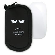kwmobile Neoprene Case Compatible with Apple Magic Mouse 1 / 2 - Case Bag - Don't touch my mouse White / Black