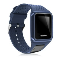 kwmobile Strap Compatible with TomTom Runner 1 / Multi-Sport Strap - Replacement Silicone Watch Band - Dark Blue