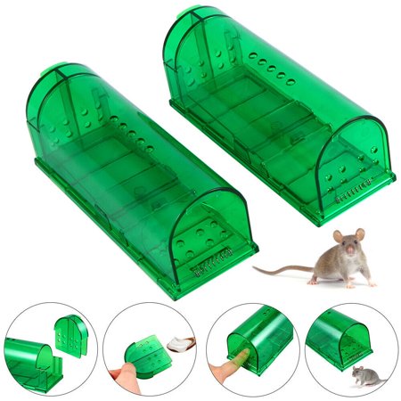 KingFurt Humane Mouse Traps 2 Pcs Live Catch and Release Mousetrap NEW(Green)