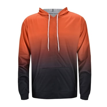 kytmyeq Men's Gradient Color Loose Long Sleeved Hoodies Men's Casual Sports Long Sleeved Hoodies