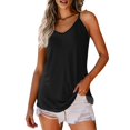 thumbnail image 1 of kytmyeq Women Summer V Neck Tank Tops Loose Fit Sleeveless Spaghetti Strap Shirts, 1 of 5