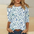 thumbnail image 1 of kytmyeq Women's Casual 3/4 Sleeve T-Shirts c rew Neck Tops, 1 of 5
