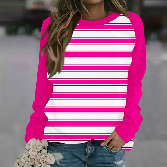 Topvent Women's Casual Fashion Floral Print Long Sleeve O-Neck Pullover Top Blouse