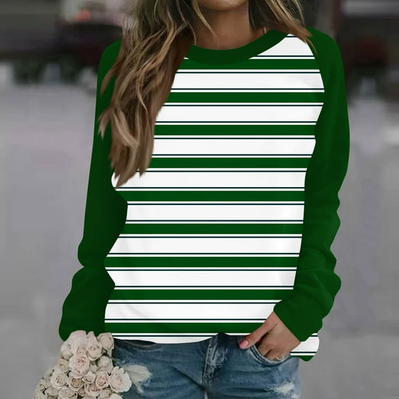 Topvent Women's Casual Fashion Floral Print Long Sleeve O-Neck Pullover Top Blouse