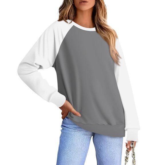kytmyeq Women's Casual Fashion Printed Long Sleeve Raglan Sleeve O-Neck Pullover Top Blouse