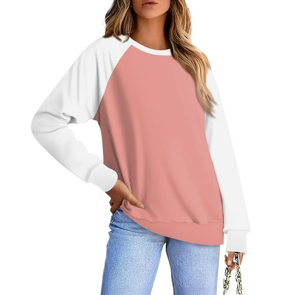 kytmyeq Women's Casual Fashion Printed Long Sleeve Raglan Sleeve O-Neck Pullover Top Blouse
