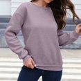 thumbnail image 1 of kytmyeq Women's Casual Fashion Solid Long Sleeve O-Neck Pullover Hoodies Top Blouse, 1 of 8