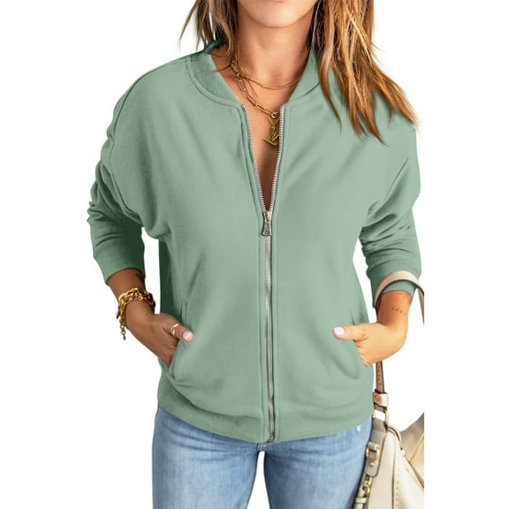 kytmyeq Women's Casual Sweatshirt Jacket Long Sleeve Loose Coat With Pocket Top Coat