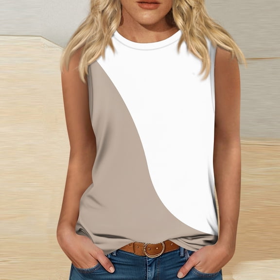 Topvent Women's Casual Tunic Tops To Wear With Leggings Sleeveless Shirts Flowy Tanks Blouses