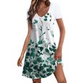 thumbnail image 1 of kytmyeq Women's Fashion Casual Printed With Pockets Bohemian Beach V-Neck Short Sleeve Dresses, 1 of 4