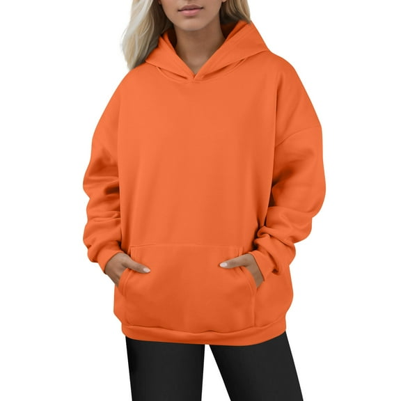 Topvent Women's Fashion Daily Versatile Casual Crewneck Sweatshirts Long Sleeve Solid Color Top Sweatshirts