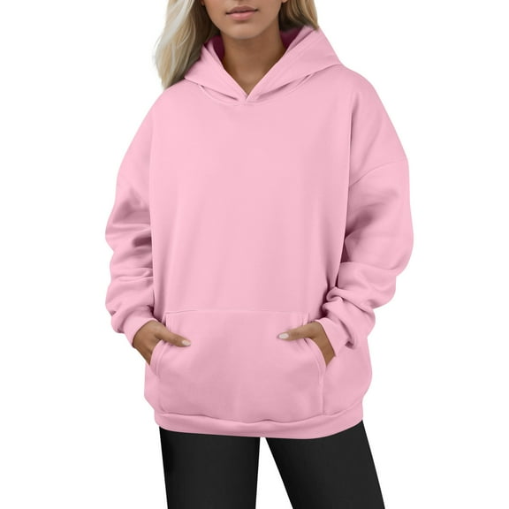 Topvent Women's Fashion Daily Versatile Casual Crewneck Sweatshirts Long Sleeve Solid Color Top Sweatshirts