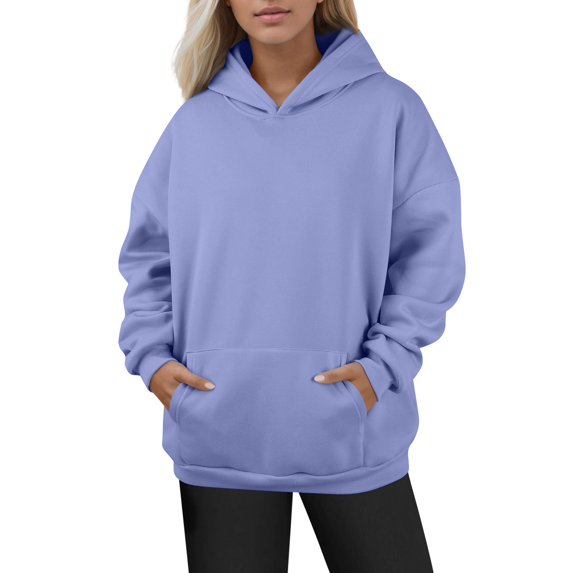 Topvent Women's Fashion Daily Versatile Casual Crewneck Sweatshirts Long Sleeve Solid Color Top Sweatshirts